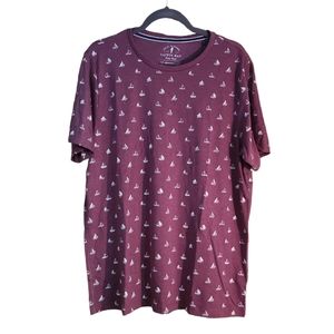 NWT Burgundy Red Sailboat Nautical Cactus Man Shirt XL